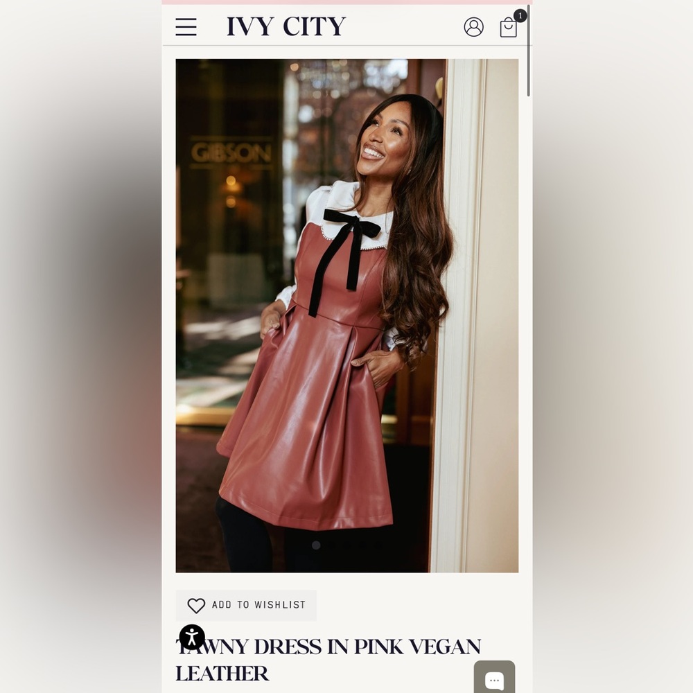 Ivy City Tawny Dress in Pink Vegan Leather